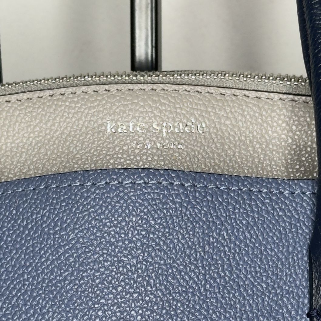 Kate Spade Margaux Celestial Blue Colorblock Pebble Leather Handbag