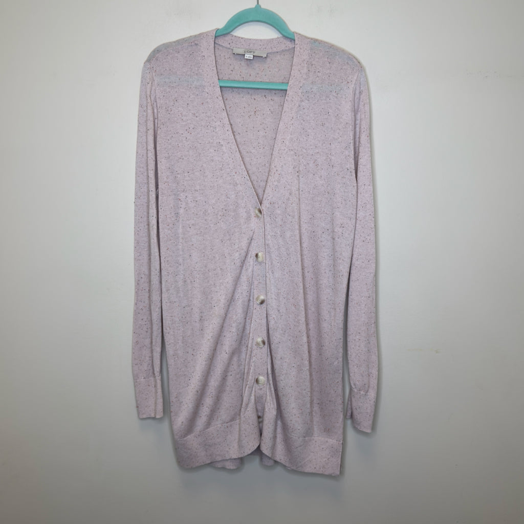Loft Flecked Long Line Cardigan Sweater - Size XL