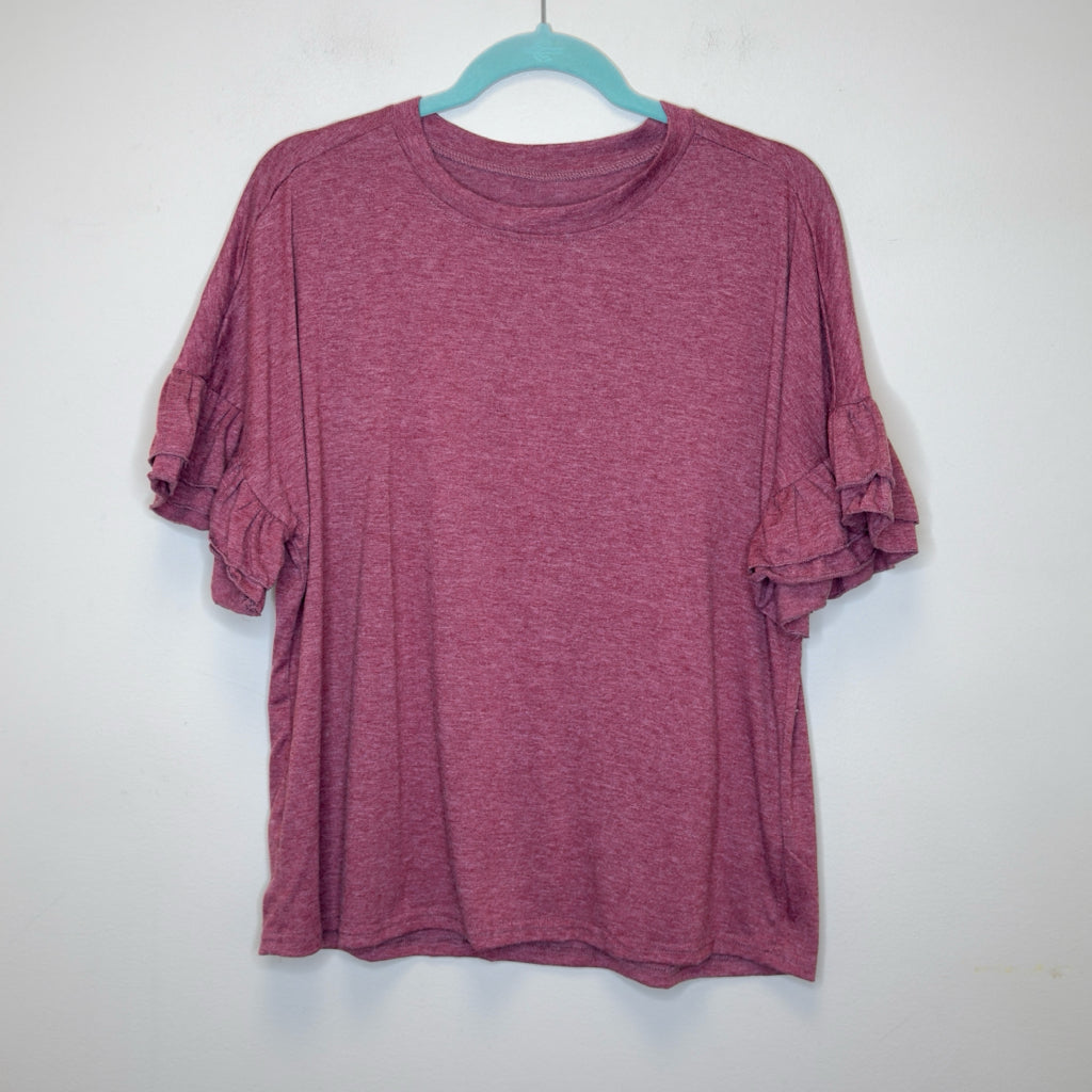 Ruffle Short Sleeve Tee - Size XL