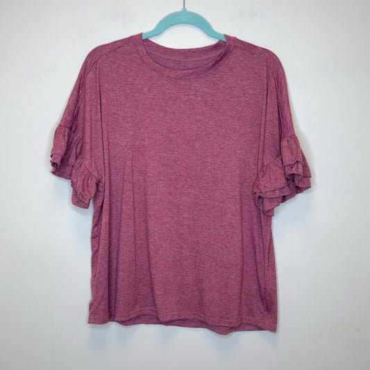 Ruffle Short Sleeve Tee - Size XL