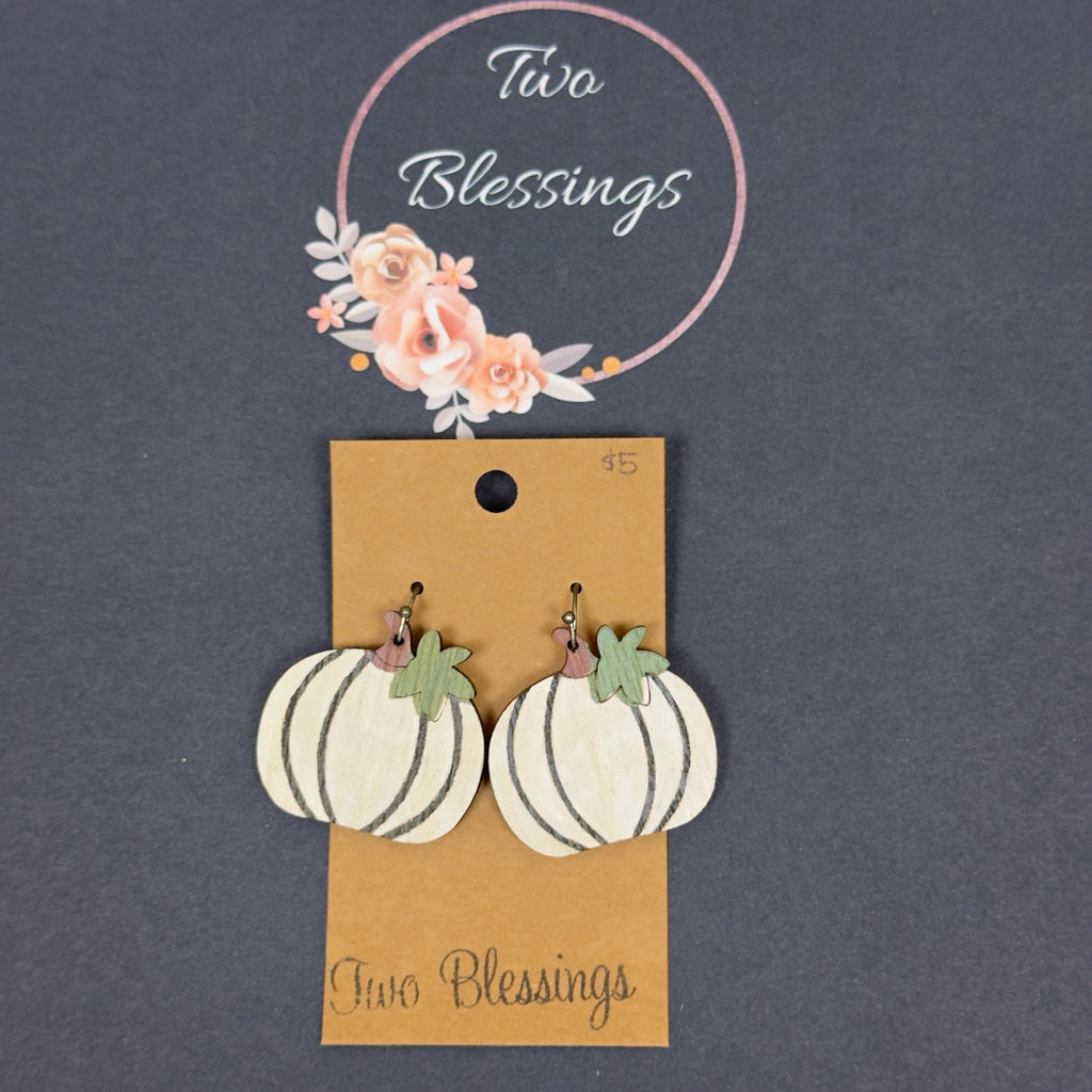 Two Blessings Earrings - White Pumpkins