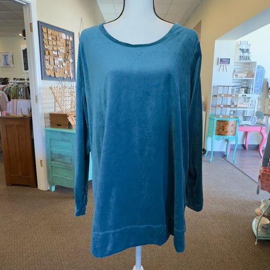 Woman Within Plush Velour Tunic Top - Size 18/20 (1X)