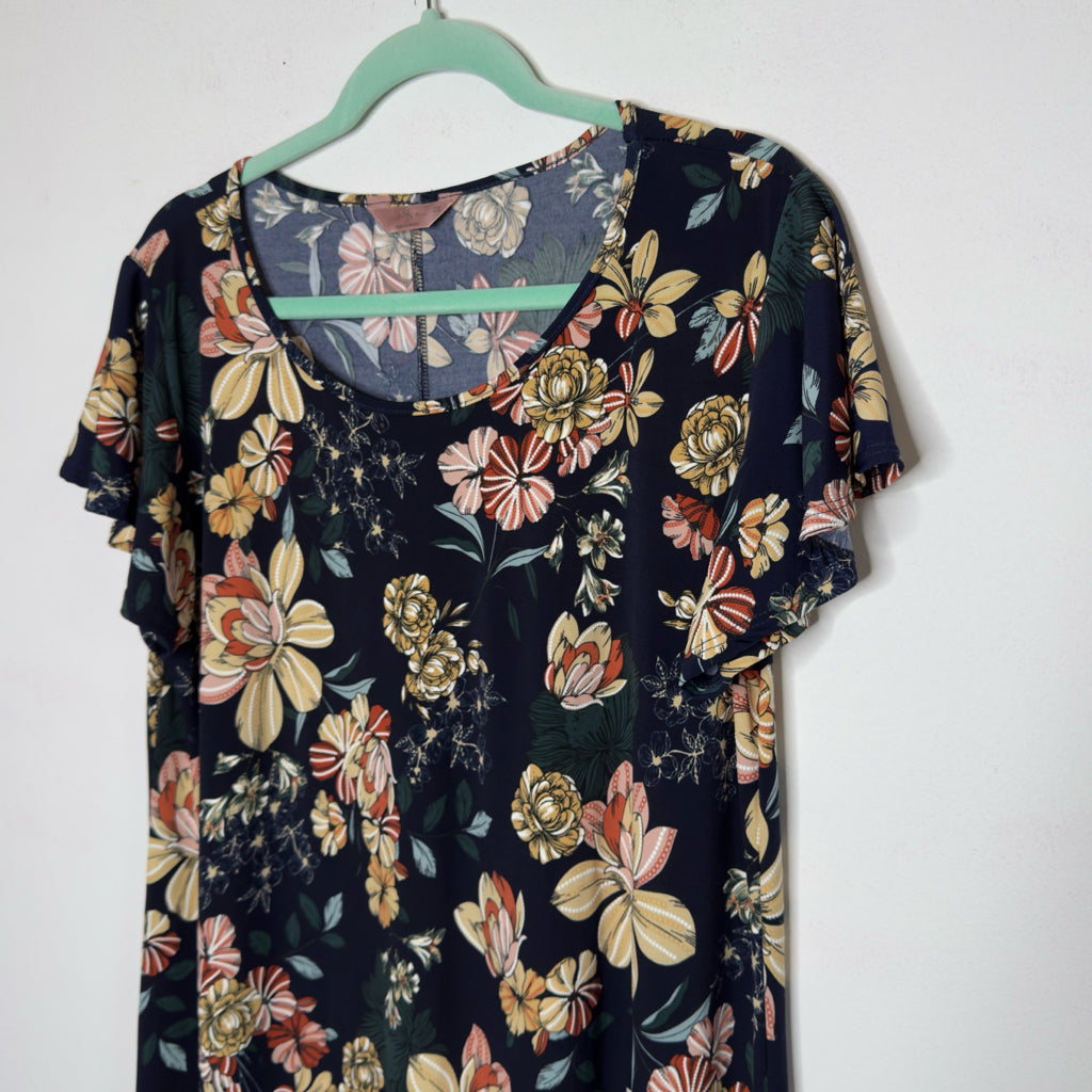SJS Floral Print Dress - Size 2X