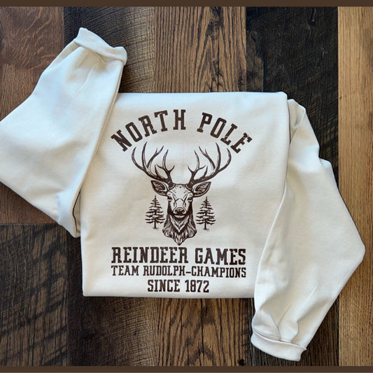 North Pole Reindeer Games Graphic Sweatshirt - Size XL