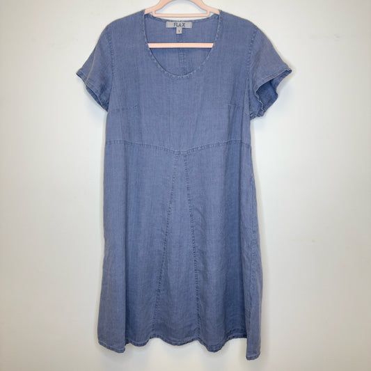 FlaX Solstice Linen Dress w/Pockets - Size Small
