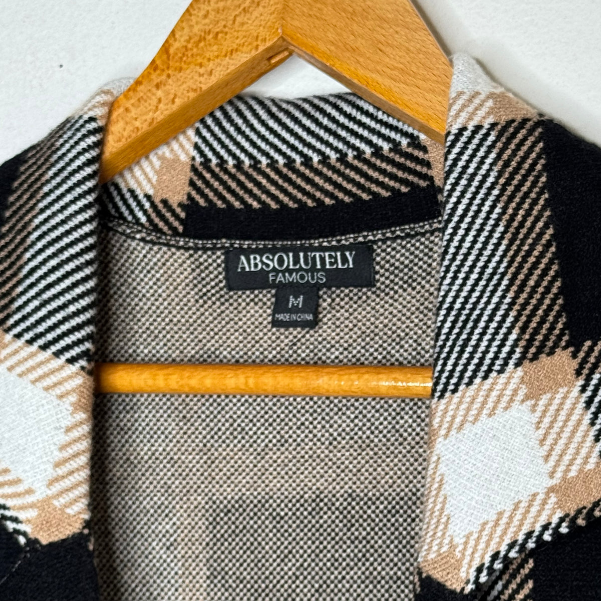 Absolutely Famous Plaid Sweater Jacket - Size Medium