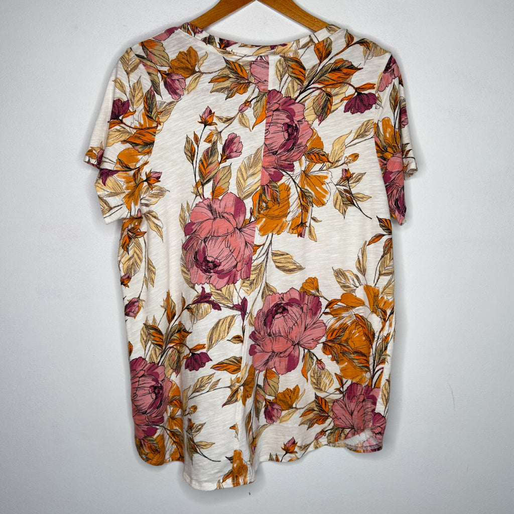 Nicole Miller Cotton Floral Tee - Size 1X