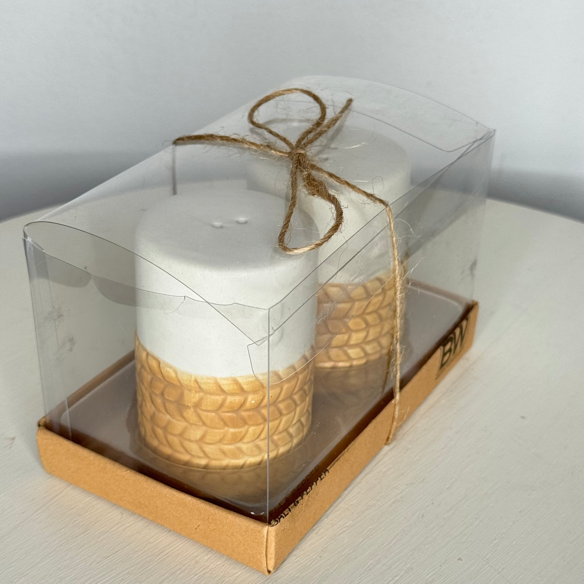 Woven Look Boho Salt & Pepper Shaker Set