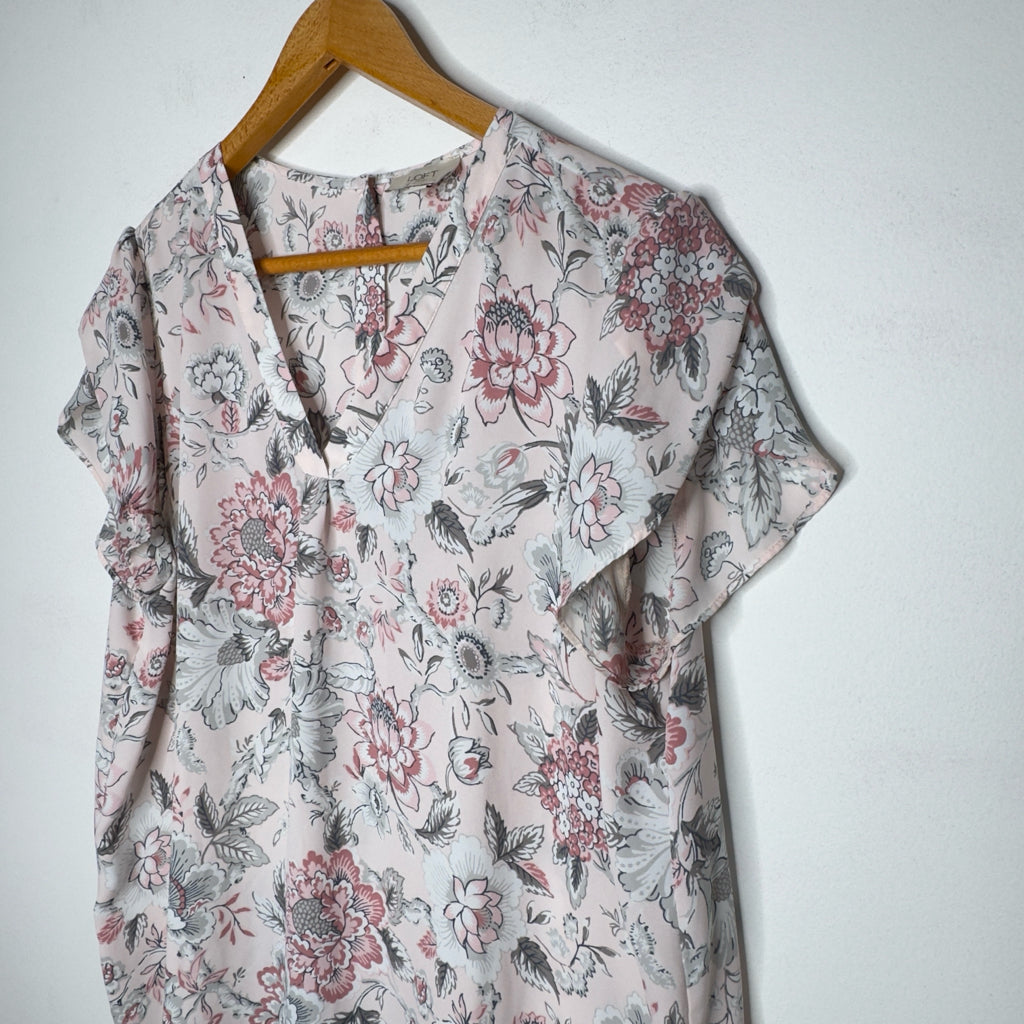 Loft Tulip Sleeve Button Back Top - Size XL