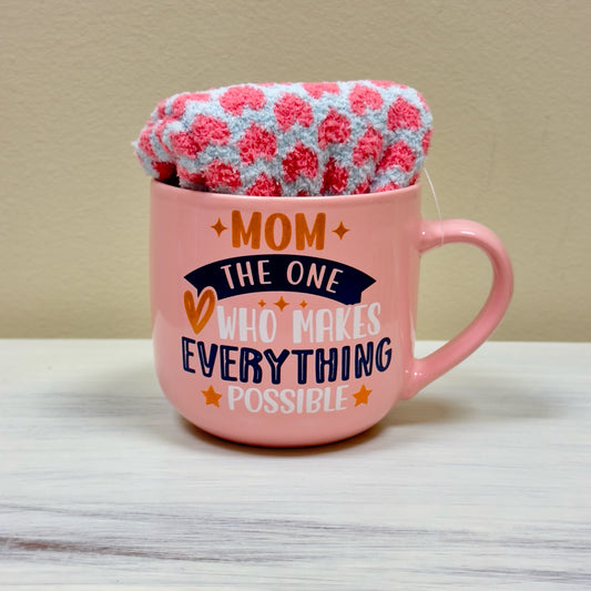 Mom The One Who Makes Everything Possible Mug & Sock Set