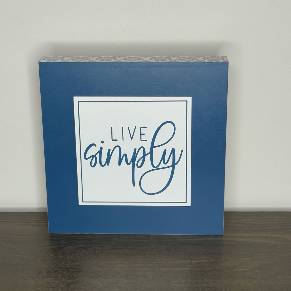 Live Simply Box Sign
