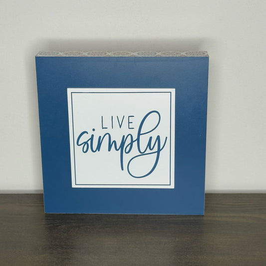 Live Simply Box Sign