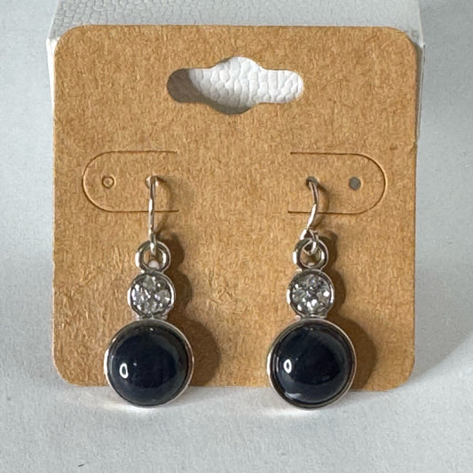 Black Onyx & Cubic Zirconia Earrings