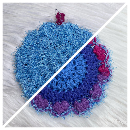 2-Sided Bath Sponge - Blue/Purple