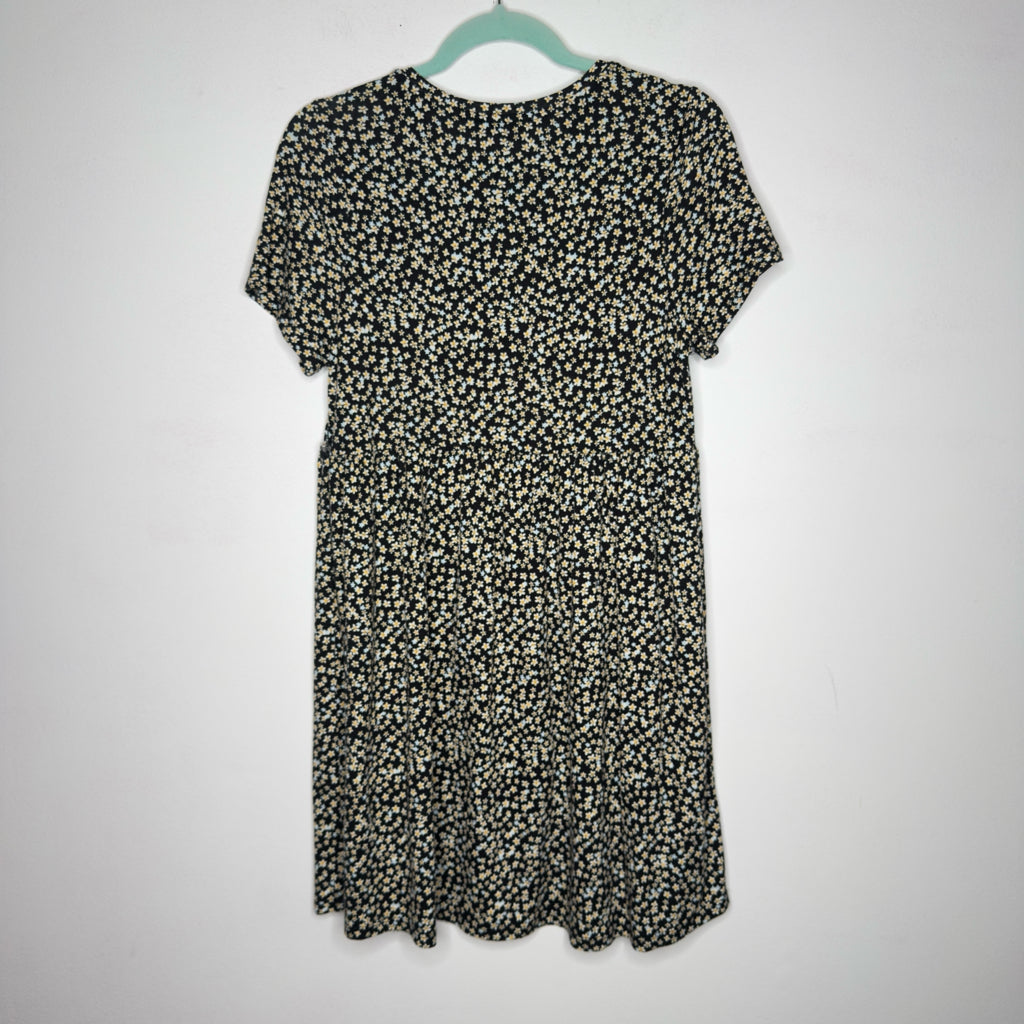 Pull & Bear Floral Short Sleeve Dress - Size Small