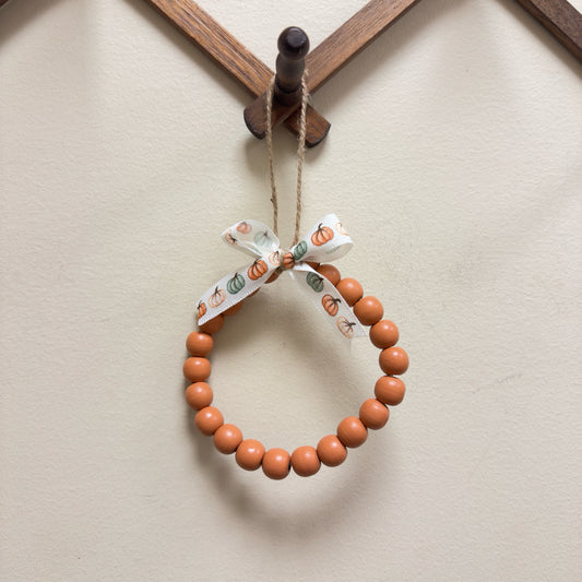 Fall Wreath Decor w/Pumpkin Ribbon
