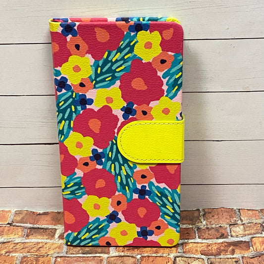 Vibrant Floral Faux Leather Magnet Close Notebook