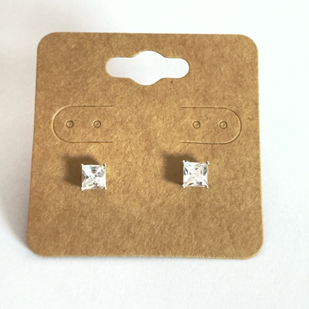 Princess Cut Stud Earrings