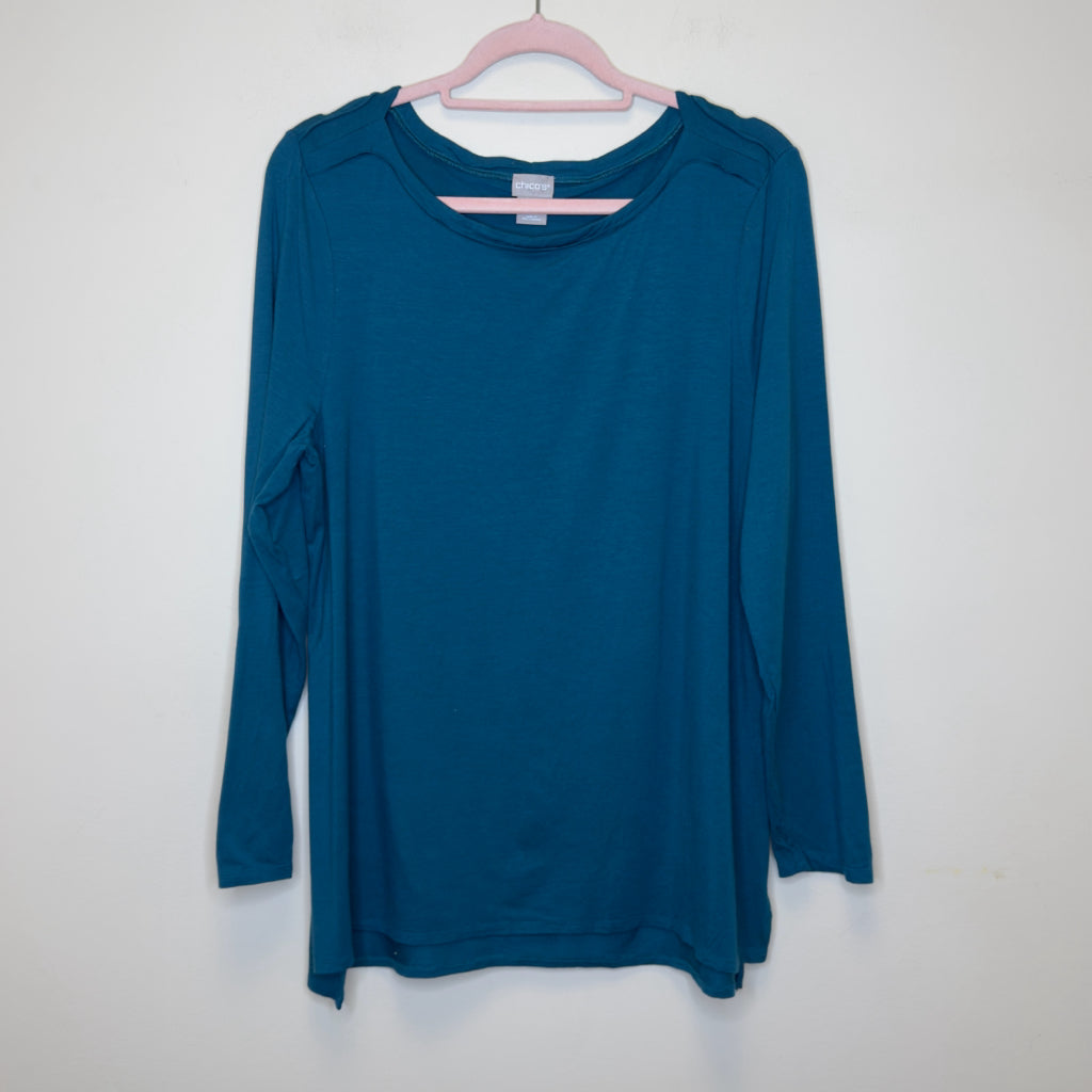 Chico's Solid Knit Tunic Top - Size Large