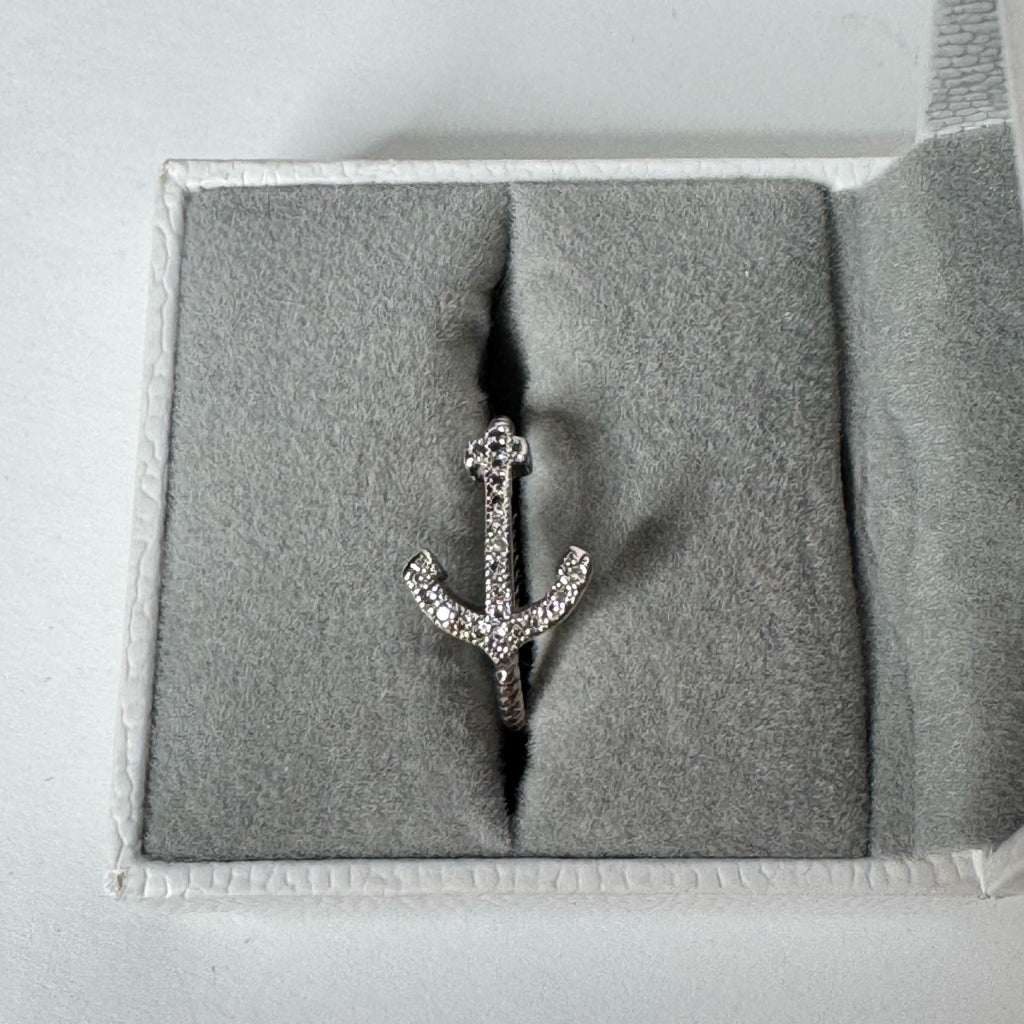 Sterling Silver Anchor Ring - Size 6