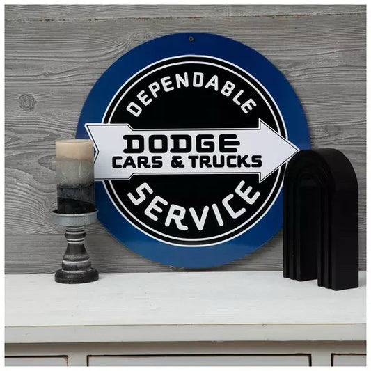 Dodge Cars & Trucks Round Metal Sign