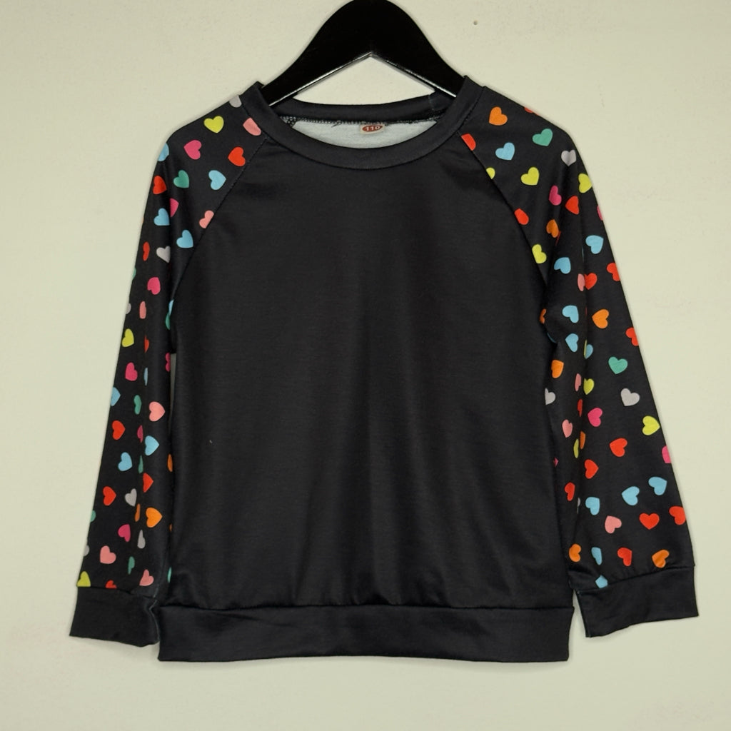Heart Print Sweatshirt - Size 4 Youth