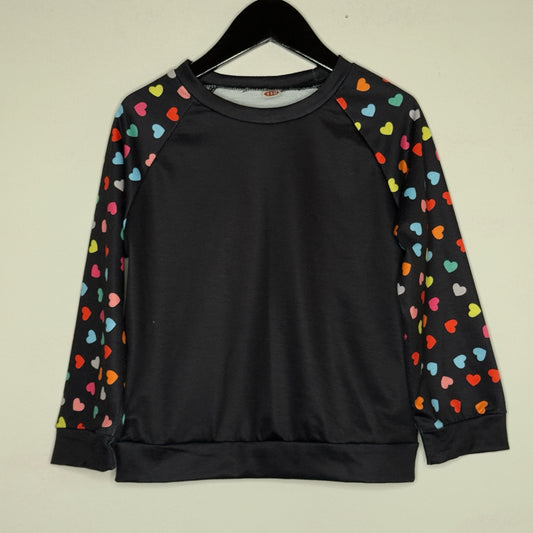 Heart Print Sweatshirt - Size 4 Youth