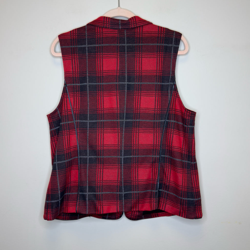 Christopher & Banks Plaid Vest - Size Large