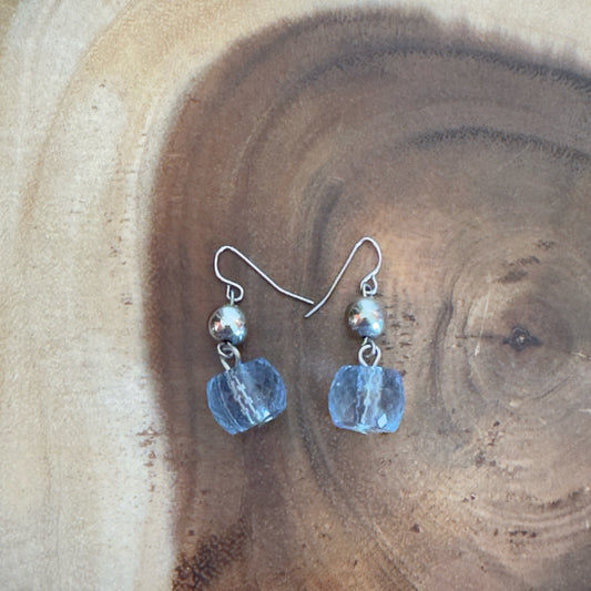 Blue & Silver Dangle Earrings