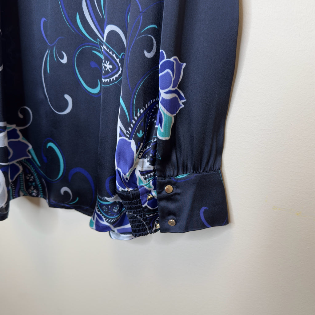 Chico's Floral Button Front Tunic Top - Size Large