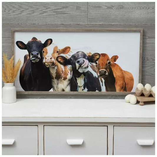Goofy Cows Wood Wall Decor