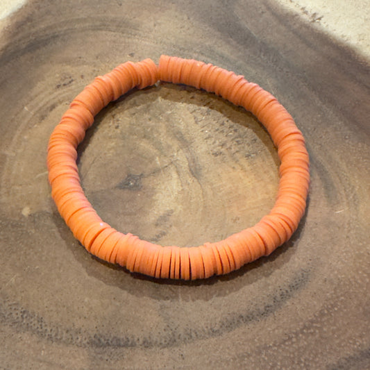Inga Ann's Orange Heishi Beaded Bracelet