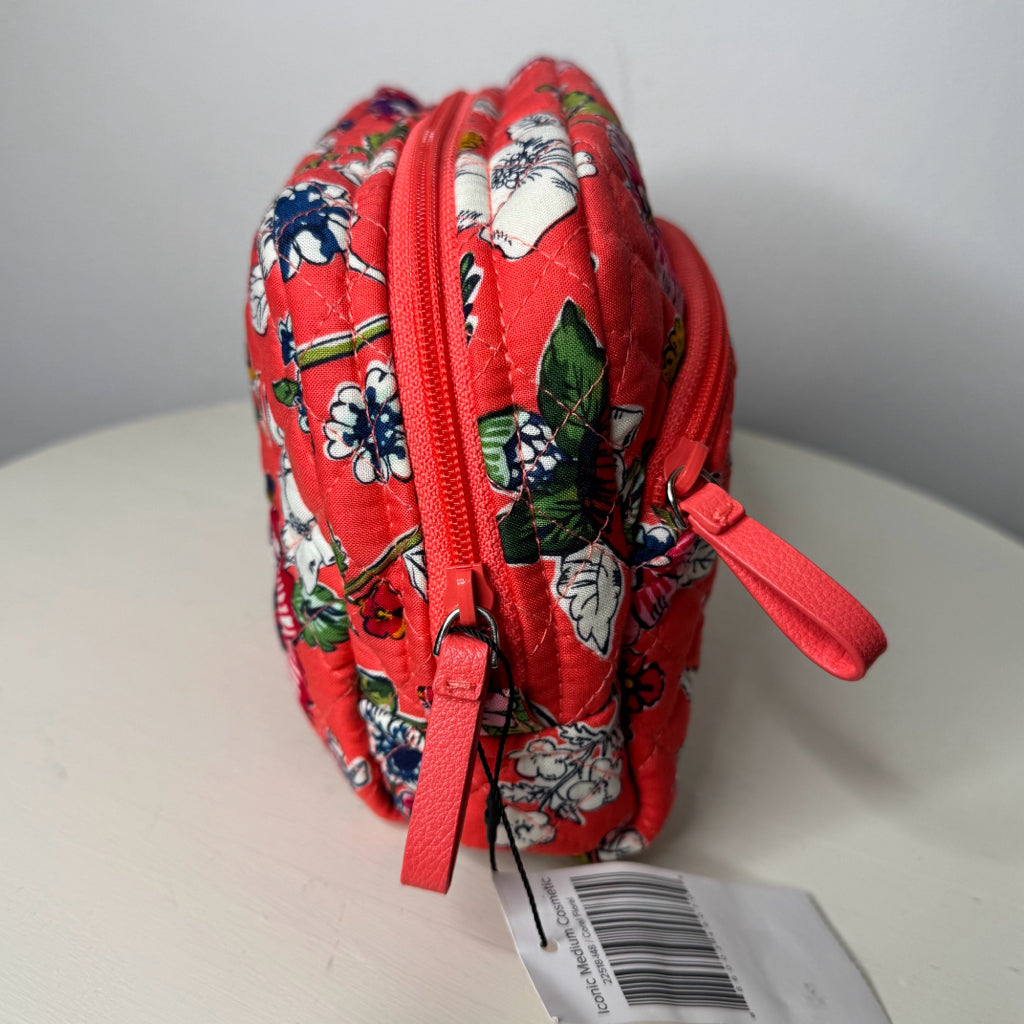 Vera Bradley Coral Floral Iconic Medium Cosmetic Bag