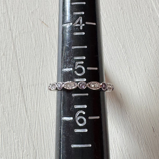 Alternating Crystal Eternity Ring - Size 5