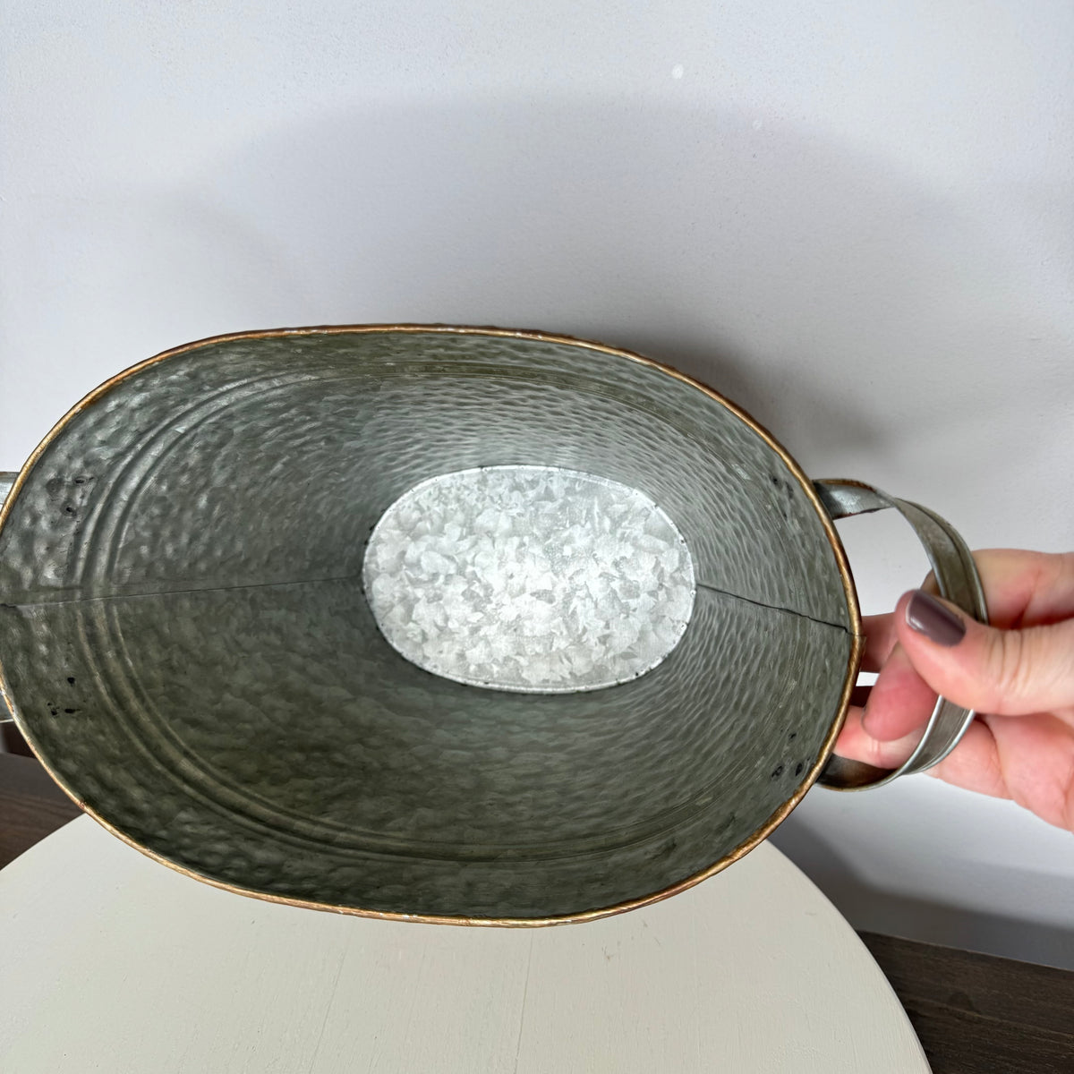 Farmhouse Galvanized Metal Pail With Handles