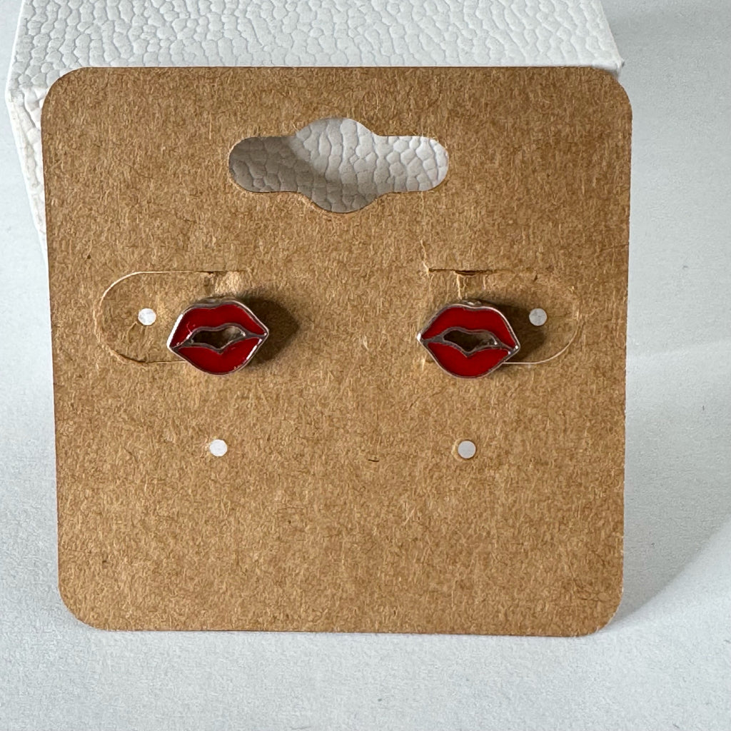 Red Lips Post Earrings