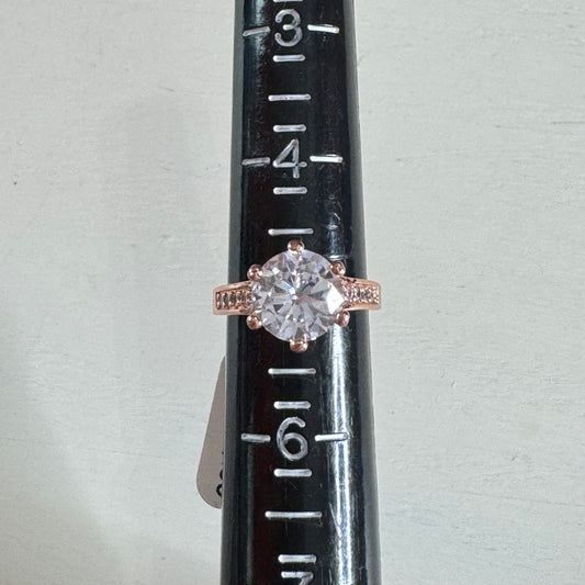 Round Cut Faux Diamond Solitaire Ring - Size 5