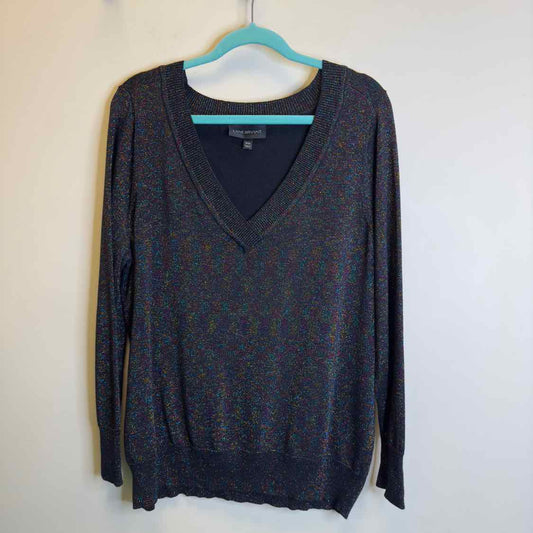 Lane Bryant Multicolor Metallic V-Neck Sweater - Size 18/20