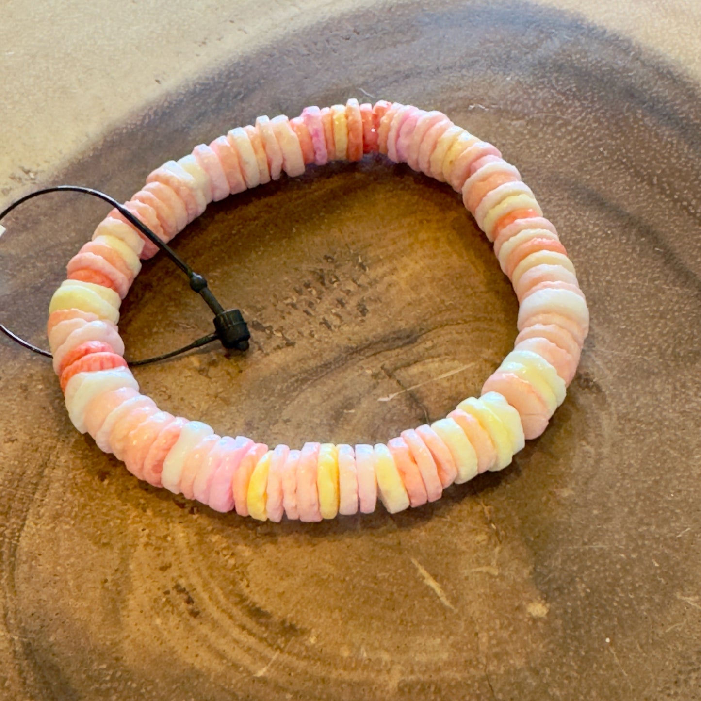 Inga Ann's Coral Shell Chip Beaded Bracelet