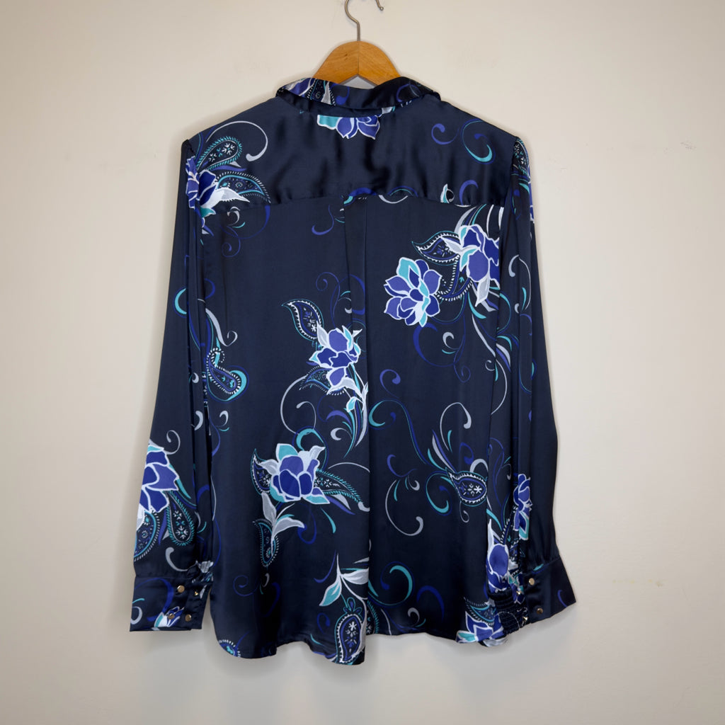 Chico's Floral Button Front Tunic Top - Size Large