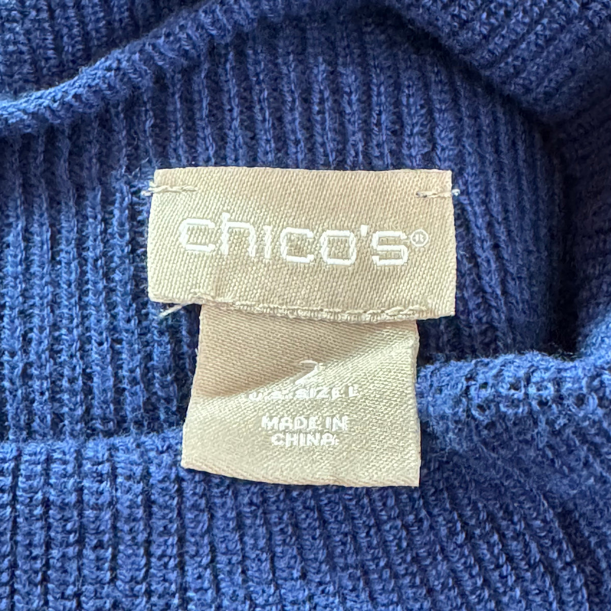 Chico’s Mock Neck Sleeveless Tunic Sweater - Size Large