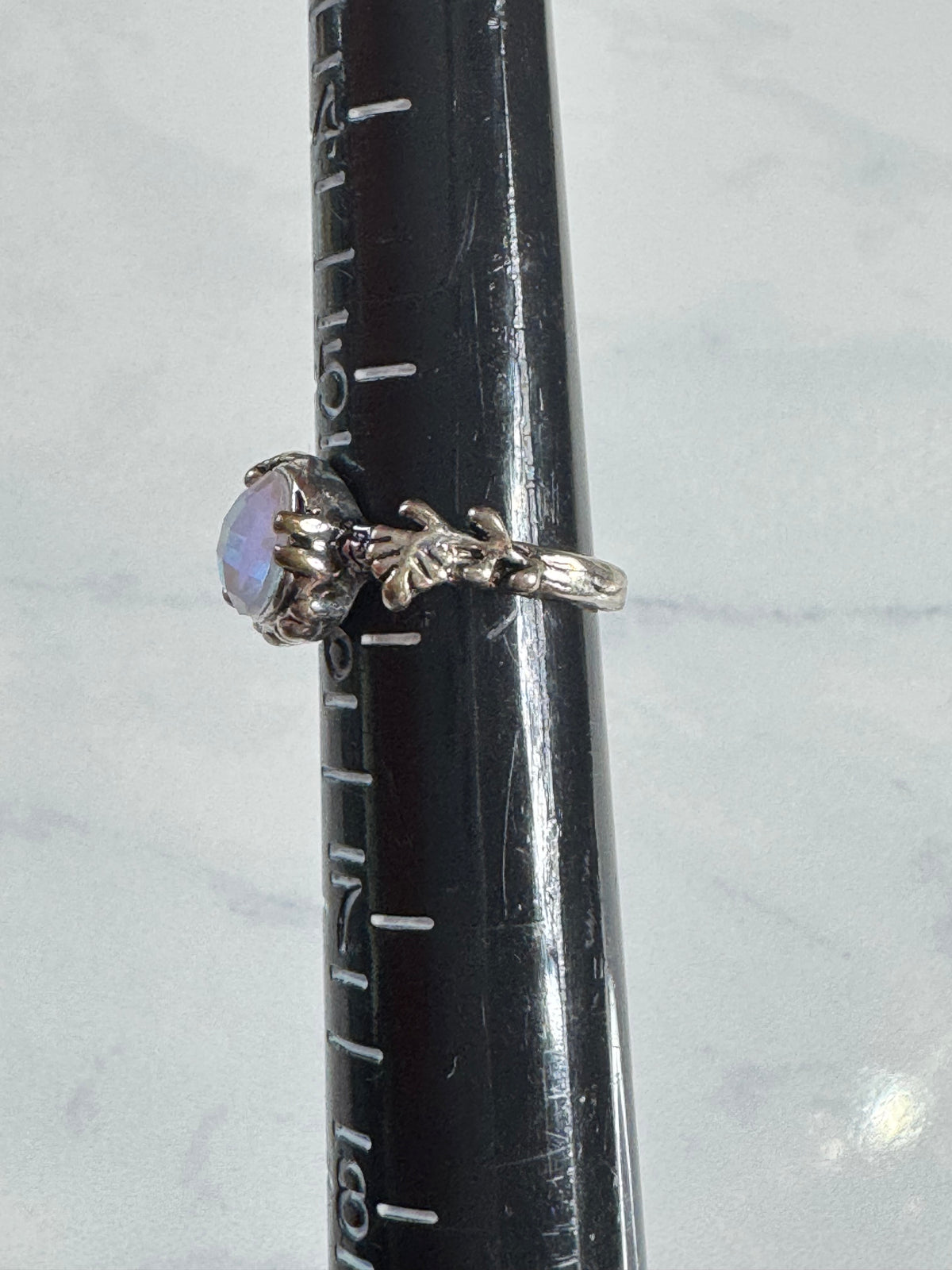 Vintage Inspired Round Moonstone Ring - Size 6