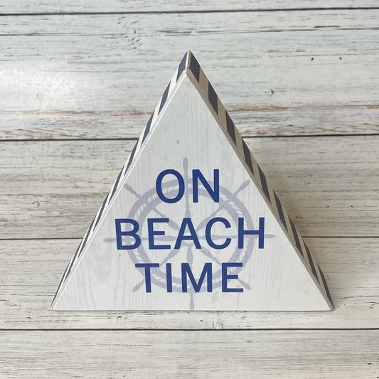 On Beach Time Box Sign