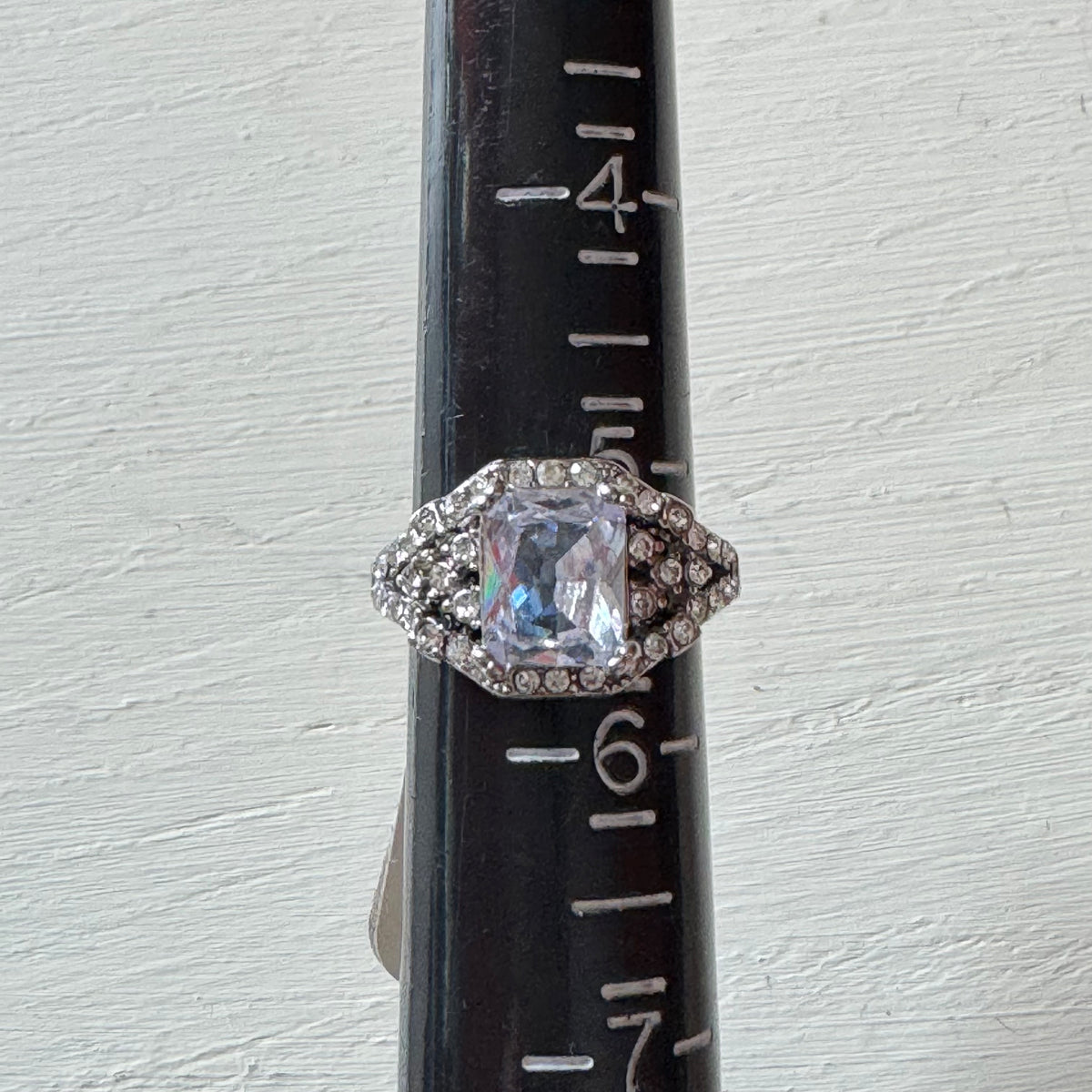 Radiant Cut Wide Shield Ring - Size 5