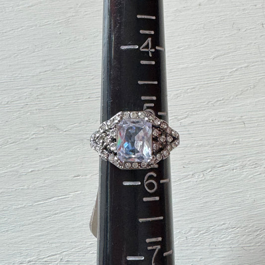 Radiant Cut Wide Shield Ring - Size 5