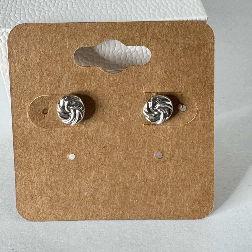 Silver Swirl Stud Earrings