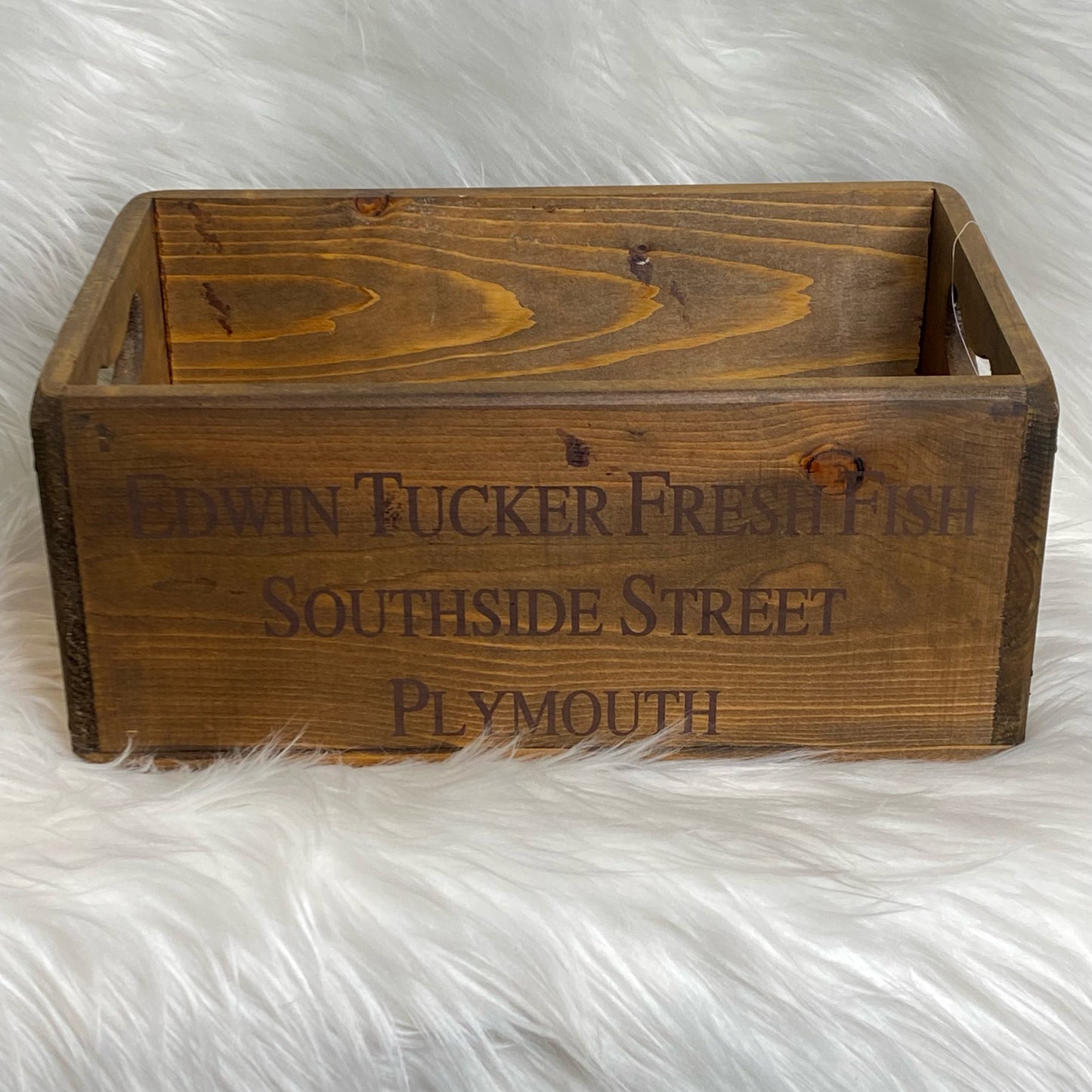 Edwin Tucker Fresh Fish Wood Crate - 11"X7"X5"