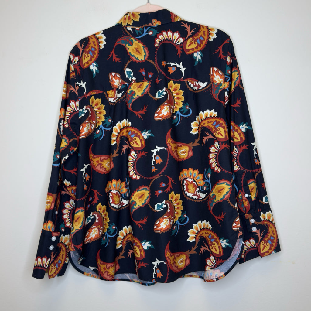 Chico's No Iron Stretch Paisley Print Top - Size Large