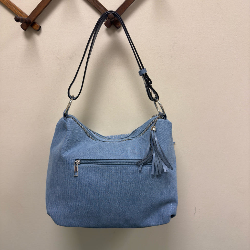 Denim & Rhinestone Handbag