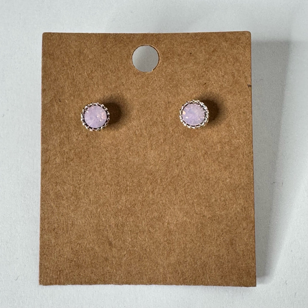 Light Pink Halo Stud Earrings